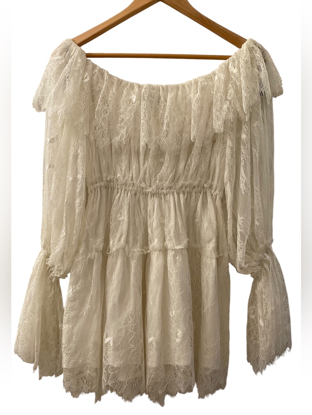 ❤️ MAJORELLE Green Tea Mini Ivory Lace Dress - Picture 3 of 6